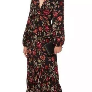 A.L.C. Stanwyck dress silk Floral Black Maxi Dress - size L (10)